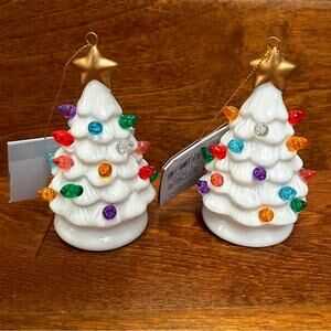 WONDERSHOP Target Retro Lit Ceramic Christmas Tree Ornament Set of 2 White